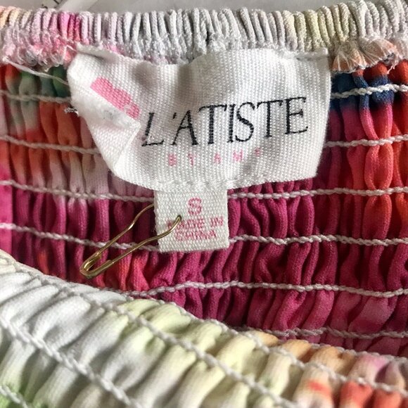 L’ATISTE Color spectrum Tiered Maxi Dress Size Small - Picture 9 of 11